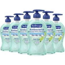 Brand new 🔔 Antibacterial Soap Pump - Fresh Citrus Scent - 11.3 Fl Oz (332.7 ML) - Pump Bottle Dispenser - Bacteria Remover - Hand, Skin, Kitchen, Bathroom - Green - Refillable, Paraben-free, Phthalate-free, PH Balanced, Biodegradable, Recyclable - 6 / Carton 🌟
