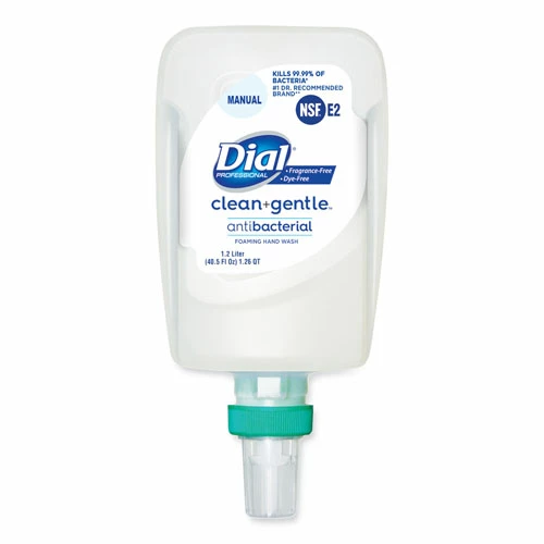 Brand new ๐ Dial Clean+Gentle Antibacterial Foaming Hand Wash Refill For FIT Manual Dispenser, Fragrance Free, 1.2 L, 3/Carton ๐