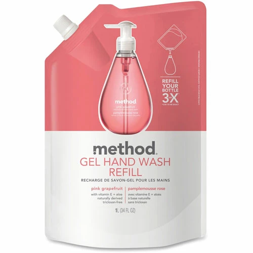 Best Sale ❤️ Method Products Gel Hand Wash Refill, Pink Grapefruit, 34 Oz Pouch ❤️